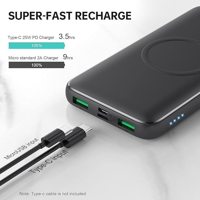 Wireless Portable Charger Power Bank, 13800mAh 15W Fast Wireless Charging 25W - Image 4