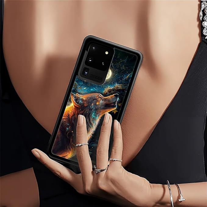 for Samsung Galaxy S20 Ultra Case, Star Cave Hungry Wolf Pattern Graphic Design - Image 6