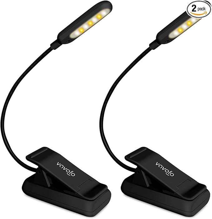 VAVOFO Clip On Rechargeable Reading Light, 7 LEDs by VAVOFO