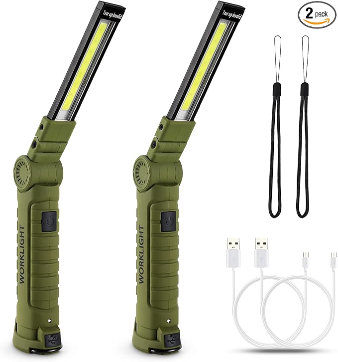 Lmaytech Men Tools for Christmas Birthday Gift 2 Packs LED Rechargeable Work by Lmaytech