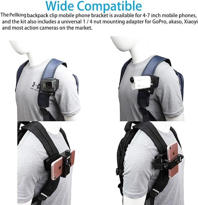 Backpack Clip Mount with Phone Holder Accessories - Image 2