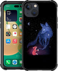 for iPhone 13 Mini Case, Galaxy Fox Wolf Pattern Graphic Design Girl Boy Soft by FKBRCL4U