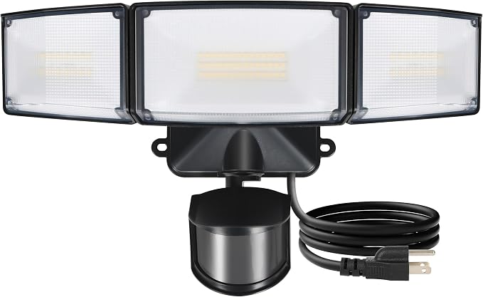 LUTEC 50W Motion Sensor Outdoor Lights, 5500 LM Plug in Flood Light Outdoor by LUTEC