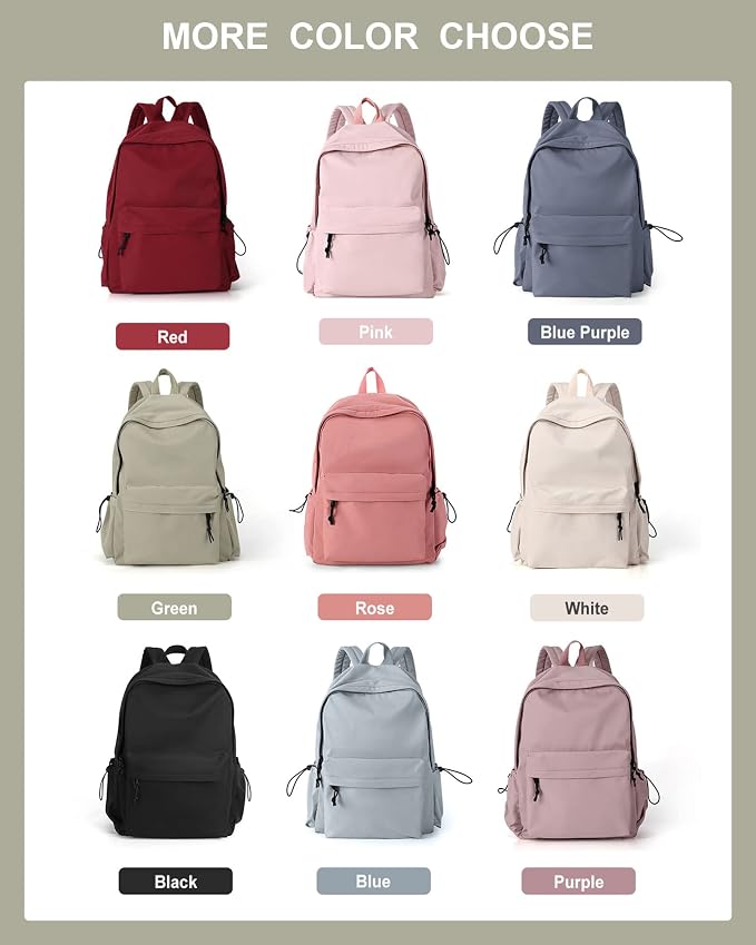 BJLFS Green School Backpack for Girls Water Resistant High School Book Bag - Image 7
