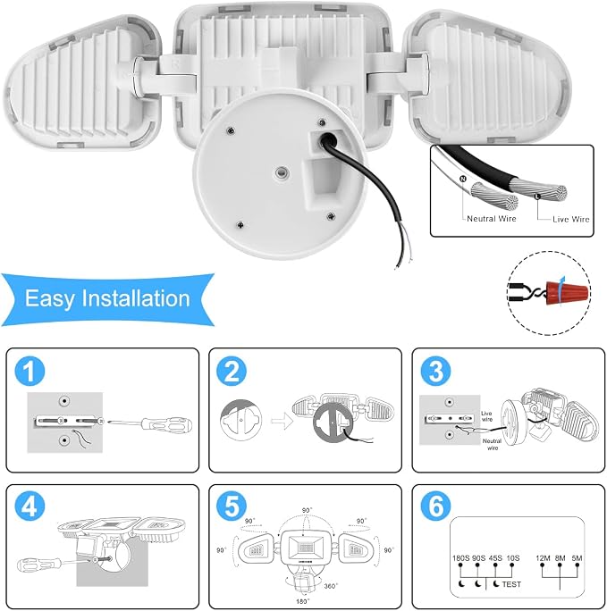 MEIKEE 42W LED Security Lights Motion Sensor Light Outdoor Flood Light - Image 8