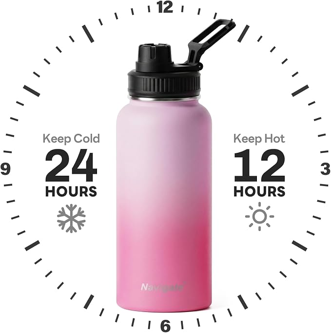 Navigate 32 oz Insulated Stainless Steel Sports Water Bottle - Image 2
