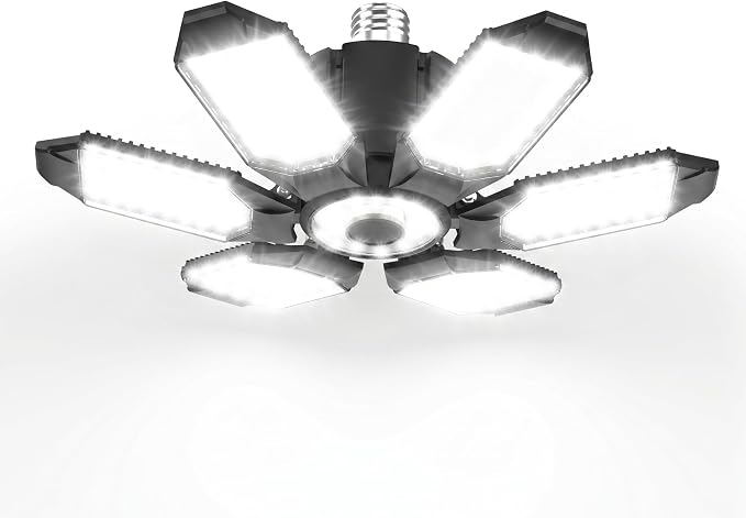 BRAINIAC LED Garage Light Bulb 150W 15000LM Deformable Garage Lights Ceiling led by BRAINIAC