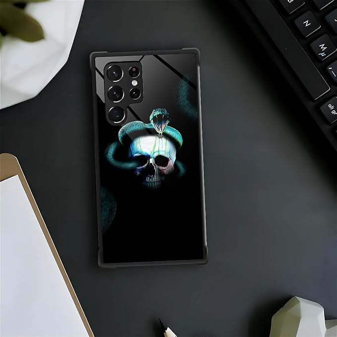 for Samsung Galaxy S22 Ultra Case, Skeleton Winding Snake Pattern Graphic - Image 2