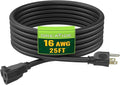 Indoor Outdoor Extension Cord 25 FT, 16/3 SJTW Weatherproof Black Electrical by GREATIDE
