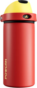 POWCAN 18 oz Travel Water Bottle: 2-in-1 Push-Button Spout & Quick-Flip Straw by POWCAN