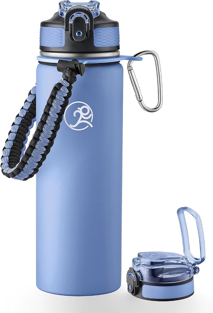 GOSWAG Insulated Sports Water Bottle, 24oz 2 Lids, Stainless Steel Water Bottles by GOSWAG