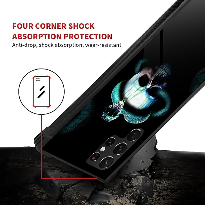 for Samsung Galaxy S23 Ultra Case, Skeleton Winding Snake Pattern Graphic - Image 6