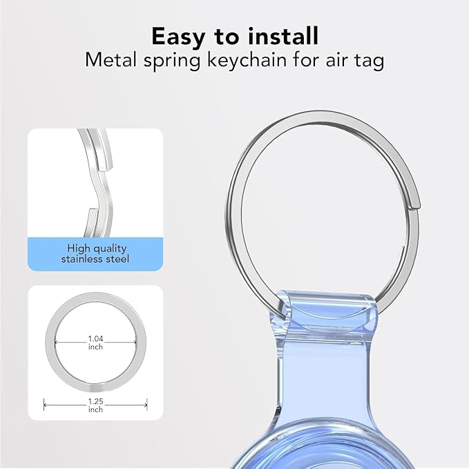 Compatible with AirTag Holder Case Keychain 4 Pack, - Image 7