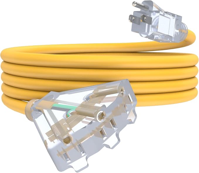 15Ft 12/3 Outdoor Extension Cord by PLUGTUL