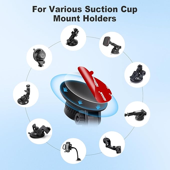 5pcs Sticky Adhesive Pads for Car Phone Mount, 70mm/ 2.76" Double-Sided Heavy - Image 3