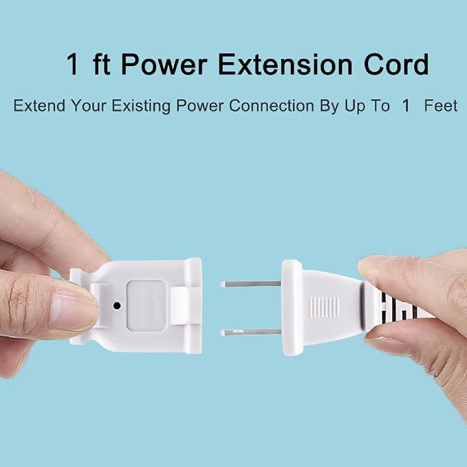 Small Extension Cord 1 FT, 2 Prong White, Thin and Short Extension Cords - Image 6