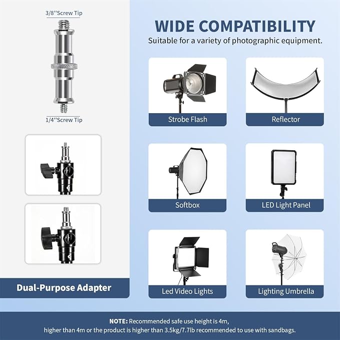 Kate 2 Pack Heavy Duty Light Stand Tripod - Image 2