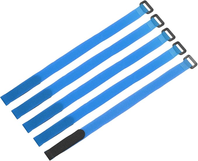 MECCANIXITY 5Pcs Reusable Battery Tie Down Straps, 0.8x16" Blue Nylon by MECCANIXITY