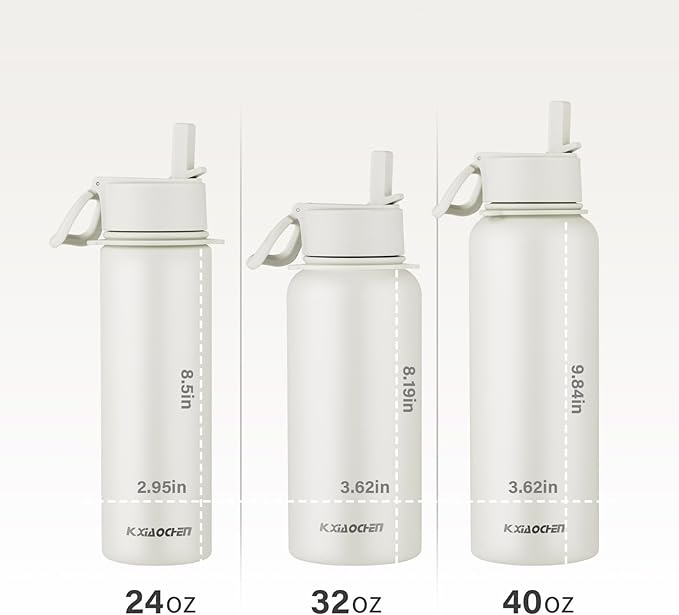 KXIAOCHEN Insulated Water Bottle, Stainless Steel Water Bottle, 2 Lids - Image 5