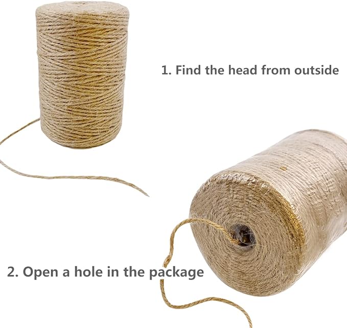 PerkHomy Natural Jute Twine 600 Feet Long Colored Twine Rope - Image 4