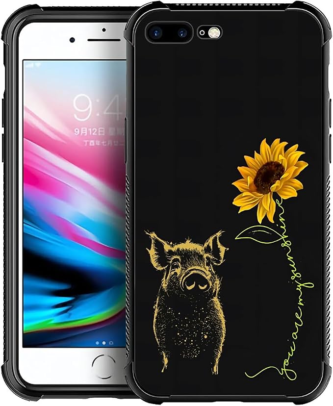 for iPhone 7/8 Case, Pig Sunflower Yellow Sunshine Pattern Made of Soft by FKBRCL4U