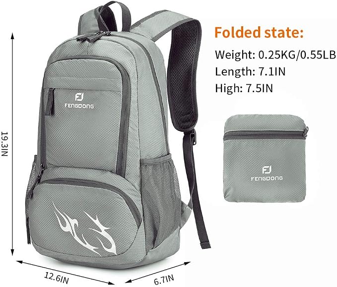 FENGDONG 35L Lightweight Foldable Waterproof Packable Travel Small Hiking - Image 2