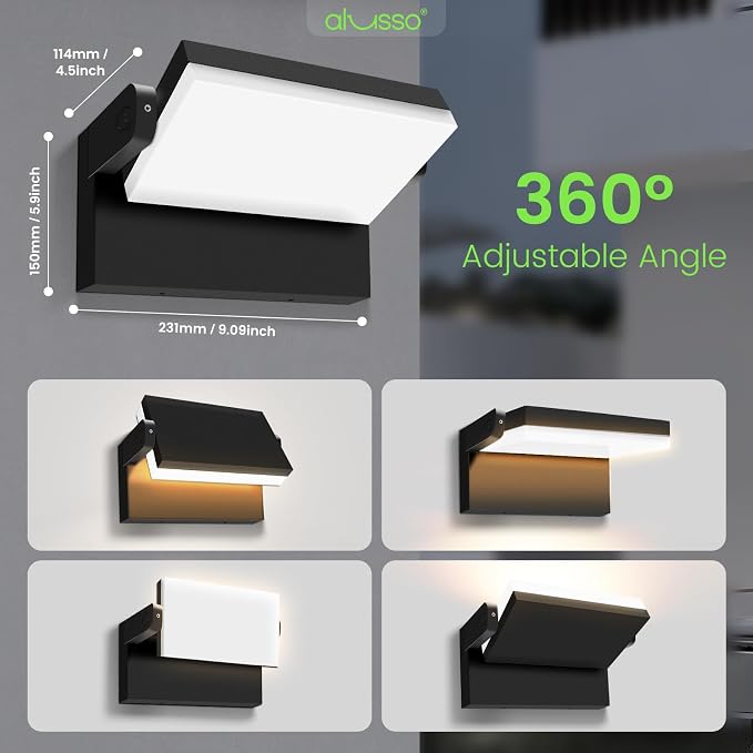 ALUSSO® 20W/40W/55W LED Flood Lights Outdoor, 360° Rotatable Outdoor Wall Light - Image 5