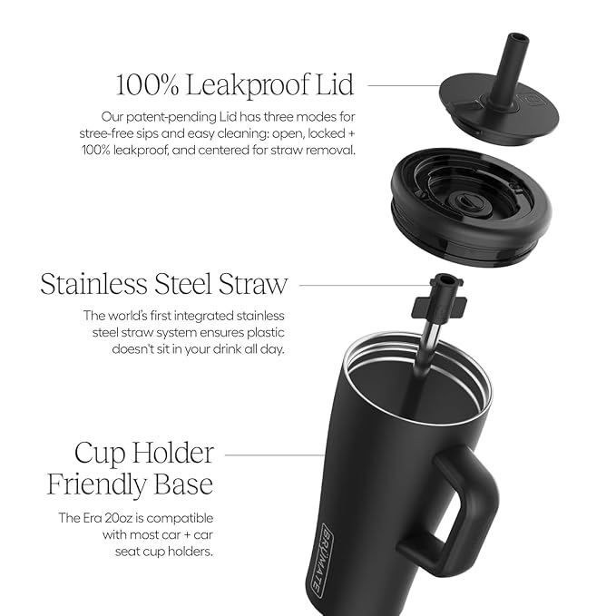 BrüMate Era 20 oz Tumbler with Handle & Straw | 100% Leakproof Insulated Water - Image 2