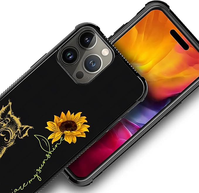 for iPhone 16 Pro Max Case, Pig Sunflower Yellow Sunshine Pattern Graphic - Image 6