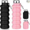 Baderke 2 Pcs Collapsible Water Bottles 17oz Silicone Travel Foldable Portable by Baderke