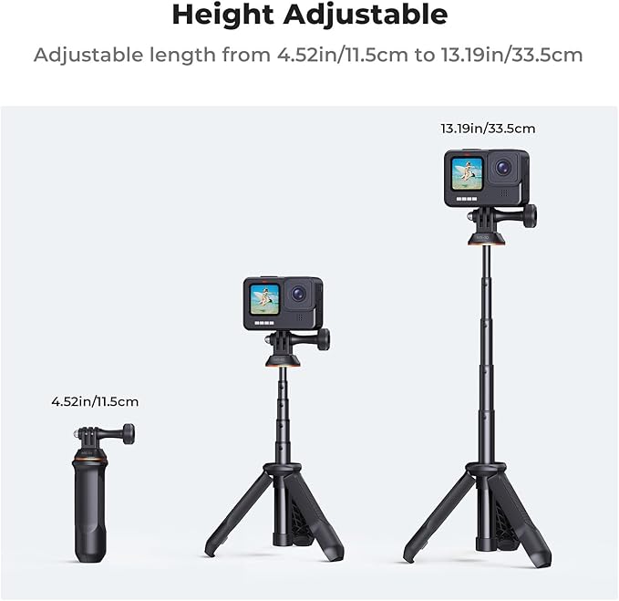 K&F CONCEPT 33.5cm/13.2" Selfie Stick Tripod, Portable Vlog Handle Grip Action - Image 2