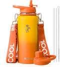 Coolflask Water Bottle with Straw, 32 oz Insulated Metal Water Flask with Straw by Coolflask