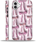 for iPhone 16 Plus Case, HL2 Abstract Ribbons Bows Hybrid 2 Layer Hard Shell by Unknown