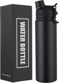 Insulated Water Bottle 24oz, Stainless Steel Double Wall Vacuum Sports Flask by ERTOOE