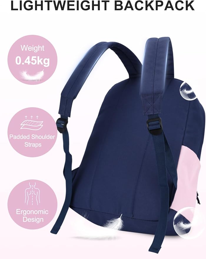 VASCHY Lightweight Backpack for School, Water Resistant Classic Bookbag - Image 4