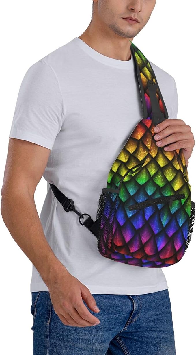 Dragon Scale Sling Bag For Women Men Fashion Animals Skin Backpack Crossbody - Image 8