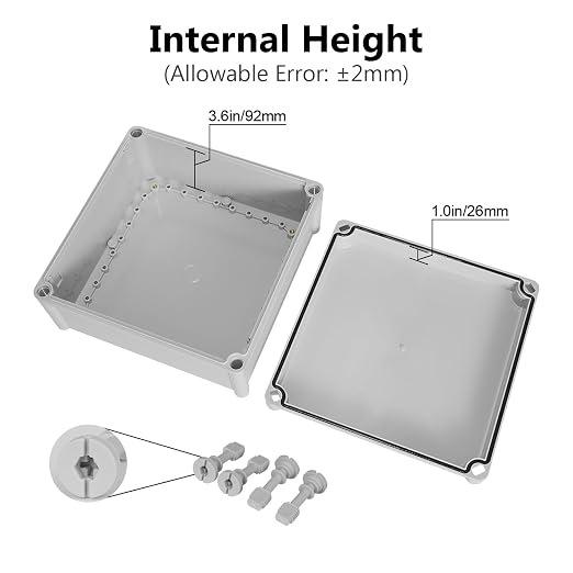 LeMotech Waterproof Dustproof IP67 Junction Box DIY Case Enclosure Gray 11 x 11 - Image 4