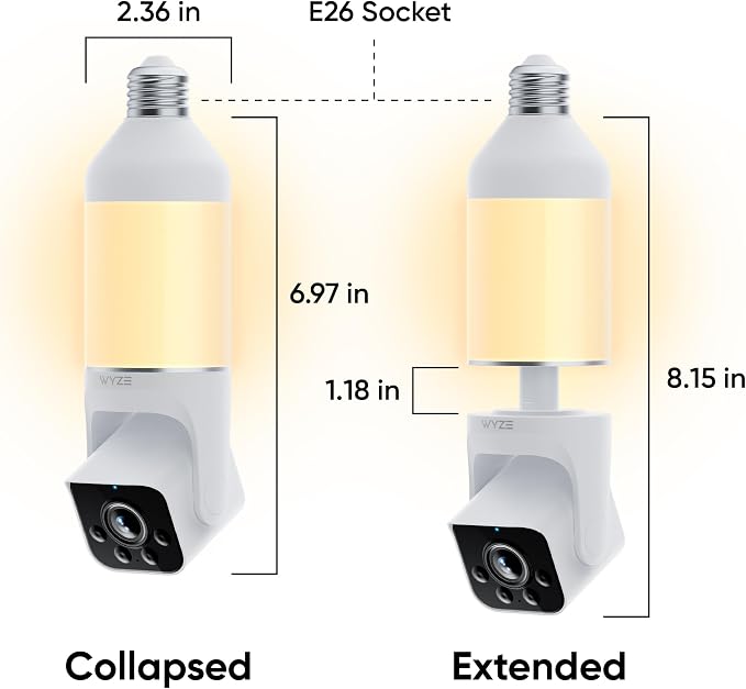 WYZE Bulb Cam Security Camera, 2K HD Outdoor Light Bulb Camera, Color Night - Image 2