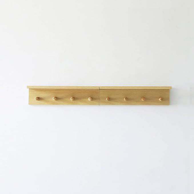 Entrance Coat Rack ，Coat Hooks, Wall-Mounted Wooden Hook Rack, Wall-Mounted - Image 2