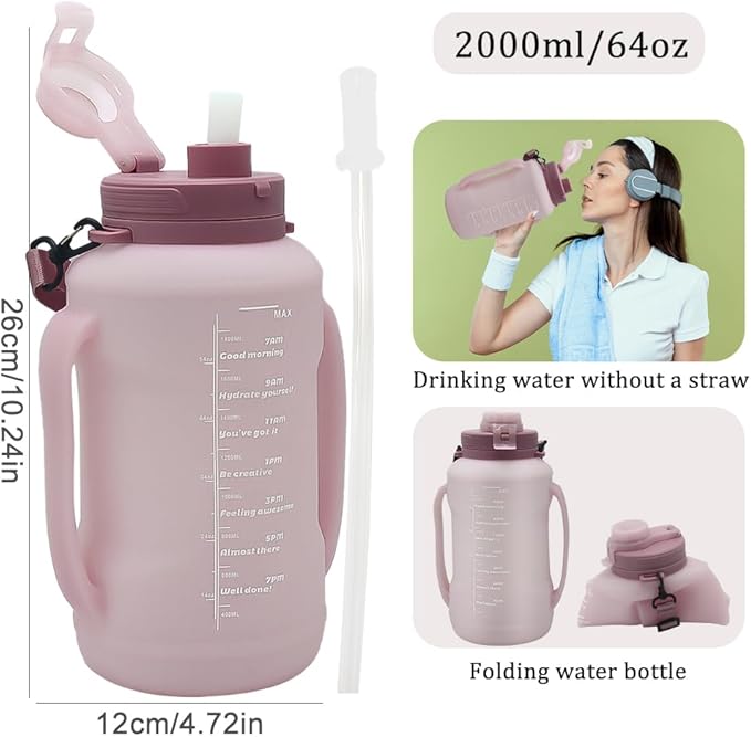 64oz Foldable Silicone Water Bottle - Image 5