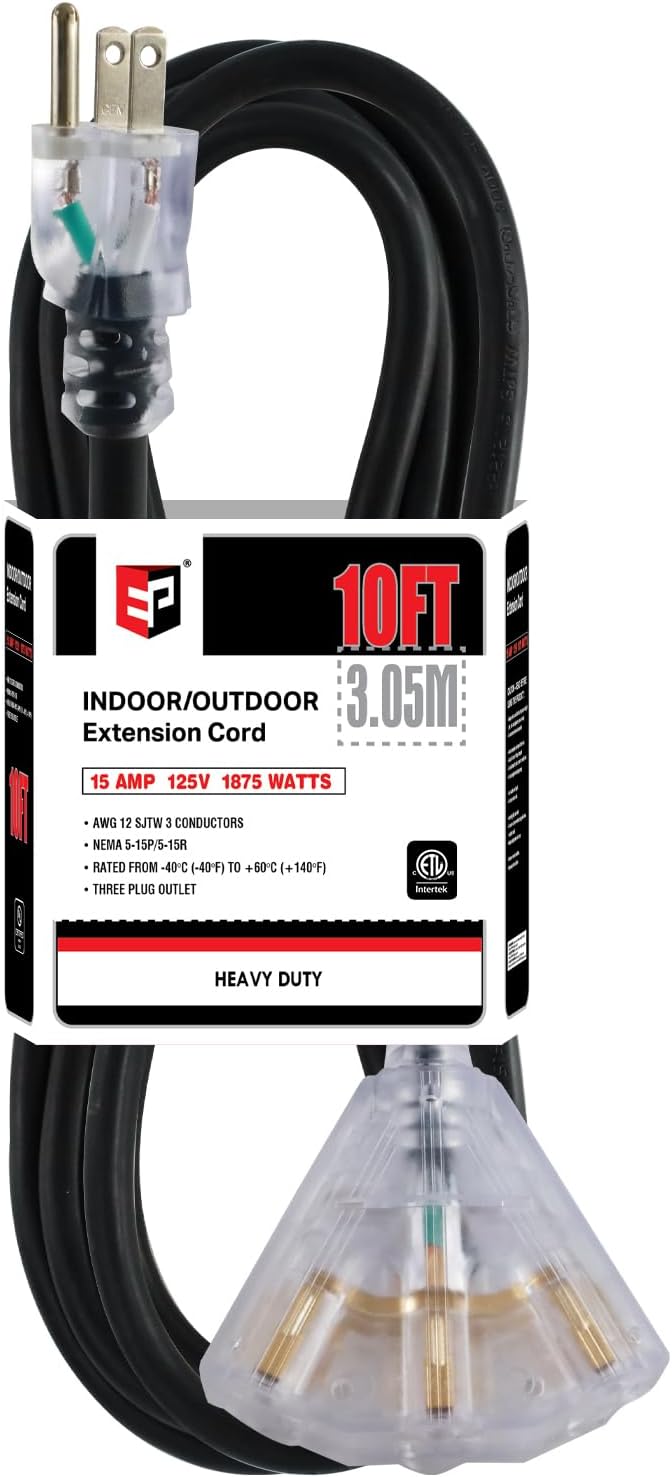 EP 10 Ft Lighted Outdoor Extension Cord by ENERGYPRO