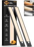 Gritin 14.7inch Under Cabinet Lighting Rechargeable 2 Pack- 3 Color Temps&5 by Gritin