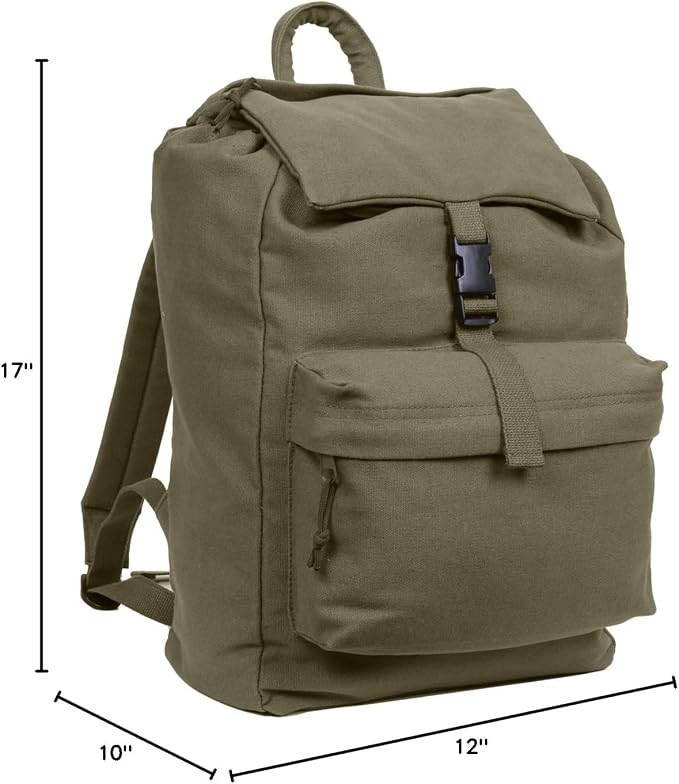 Rothco Canvas Daypack – Heavy-Duty Cotton Canvas Backpack - Image 6
