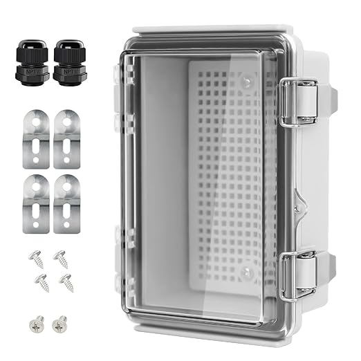 LeMotech Electrical Box, IP67 Waterproof Hinged Clear Cover Stainless Steel by LeMotech
