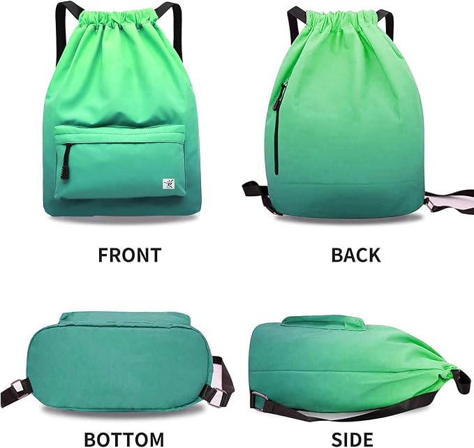 Waterproof Drawstring Bag, Gym Bag Sackpack Sports Beach Backpack - Image 2