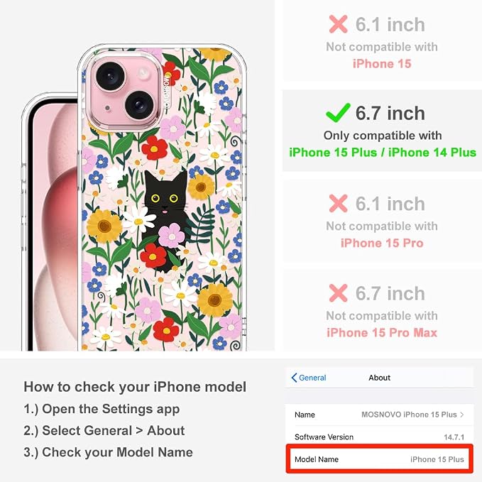 MOSNOVO Case for iPhone 15 Plus/iPhone 14 Plus - Image 2
