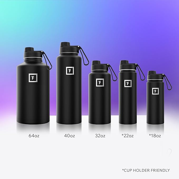 IRON °FLASK Camping & Hiking Hydration Flask - 64 oz Sky - Image 6