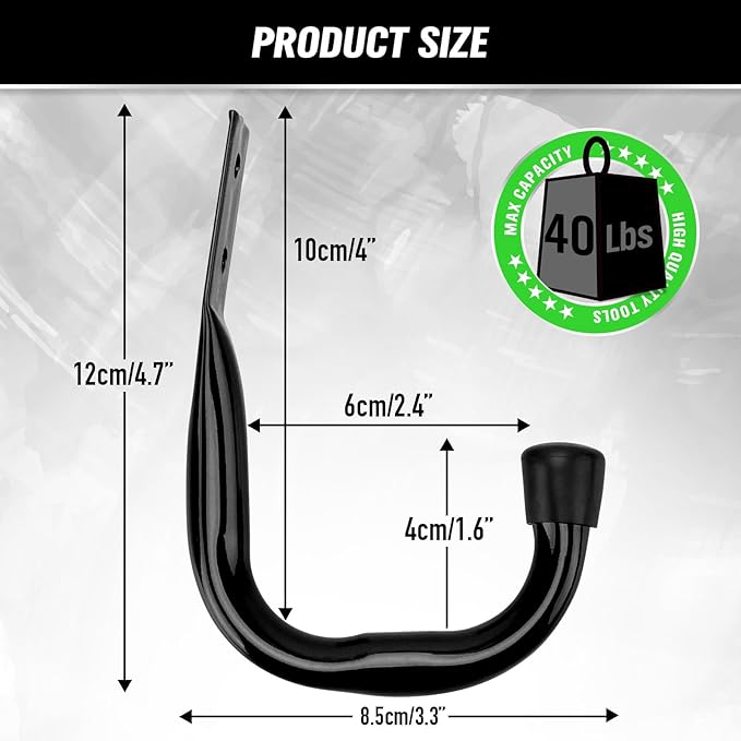 Heavy Duty Garage Storage Hooks, 12-piece Bike Hooks - Image 3
