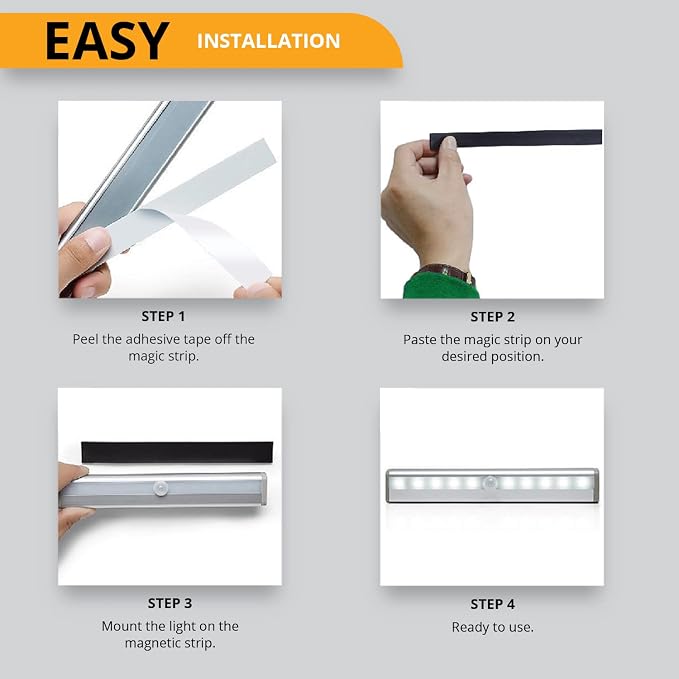 PeakPlus LED Motion Sensor Light, LED Battery Operated Lights, Under Cabinet - Image 4