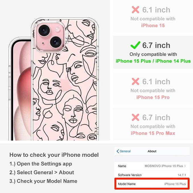 MOSNOVO Case for iPhone 15 Plus/iPhone 14 Plus - Image 2